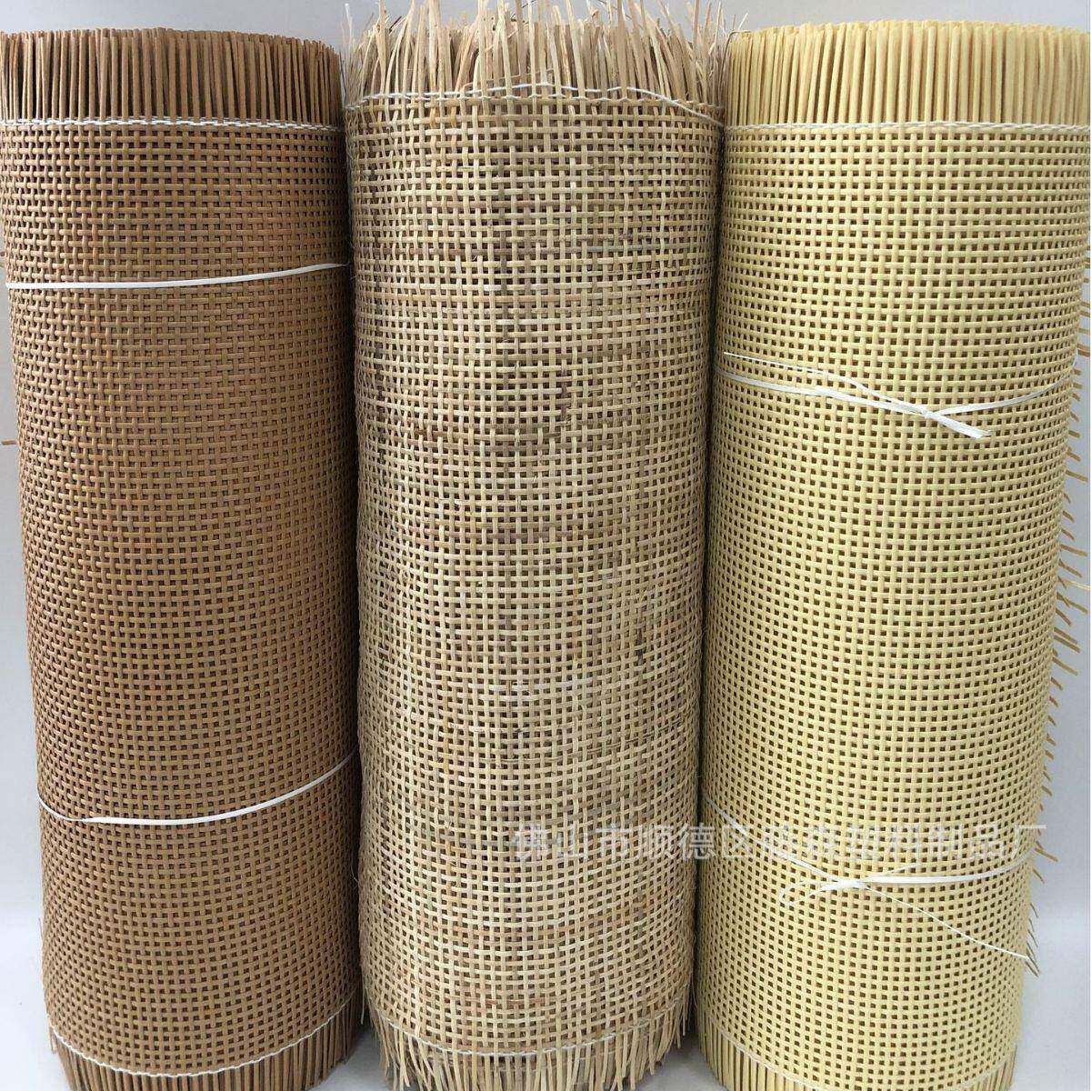 天然藤编上黄上青藤面十字孔方格茜笪人工编织吊篮果盘装饰品