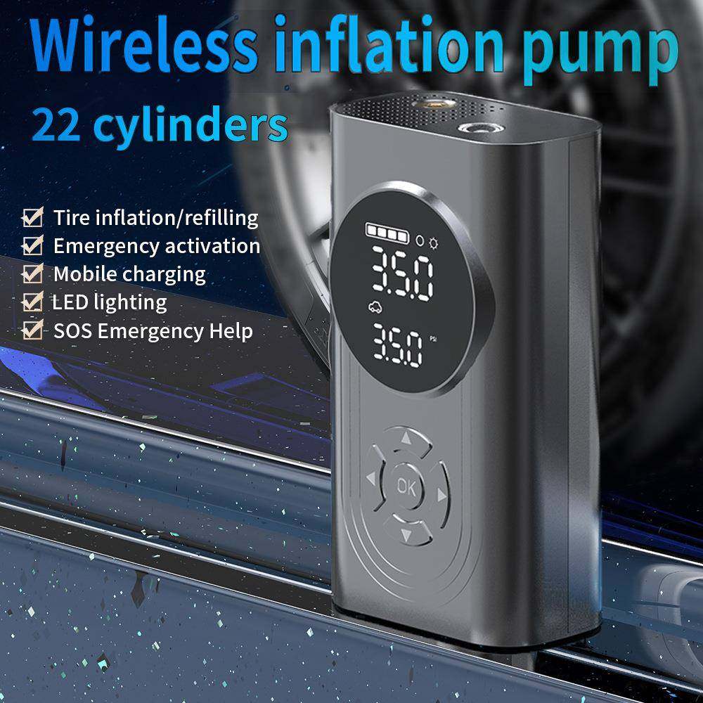 12v汽车应急启动电源充气启动一体机搭电宝车用充气泵打火