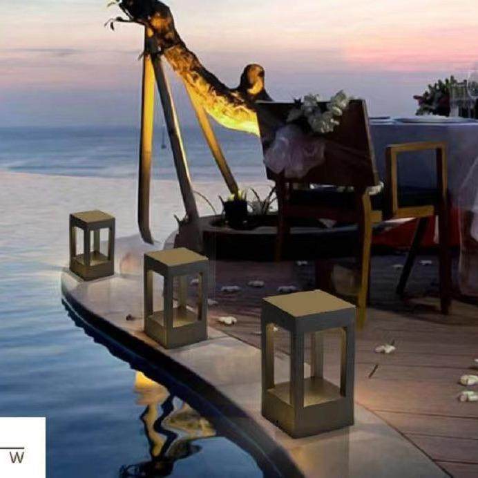 户外防水草坪灯现代简约方形铝材庭院灯乡村别墅花园公园草地LED