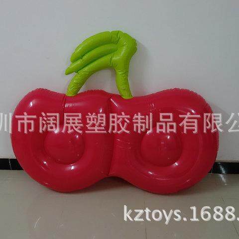 现货PVC水上充气樱桃浮排吹气车厘子西瓜菠萝披萨水果浮床