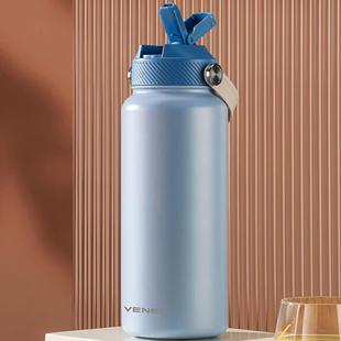 菲驰悦动大容量保温壶FC6014 1100ML大容量高颜值吸管不锈钢保温