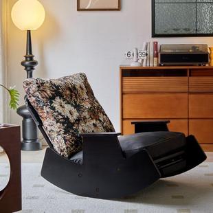 实木摇摇椅阳台单人懒人沙发椅家用客厅休闲椅可睡可躺复古躺椅w&