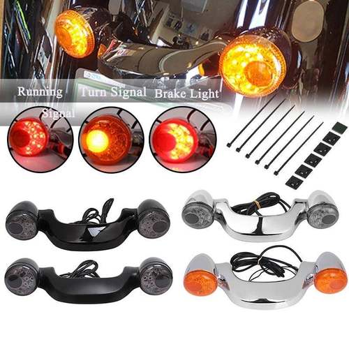 适用于哈雷街道大滑翔改装后转向灯刹车灯带支架LED尾灯10-21年