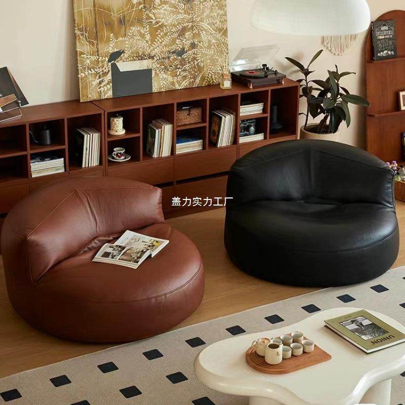 懒人沙发阳台可躺可睡榻榻米坐垫小户型卧室黑色网红单人沙发椅子