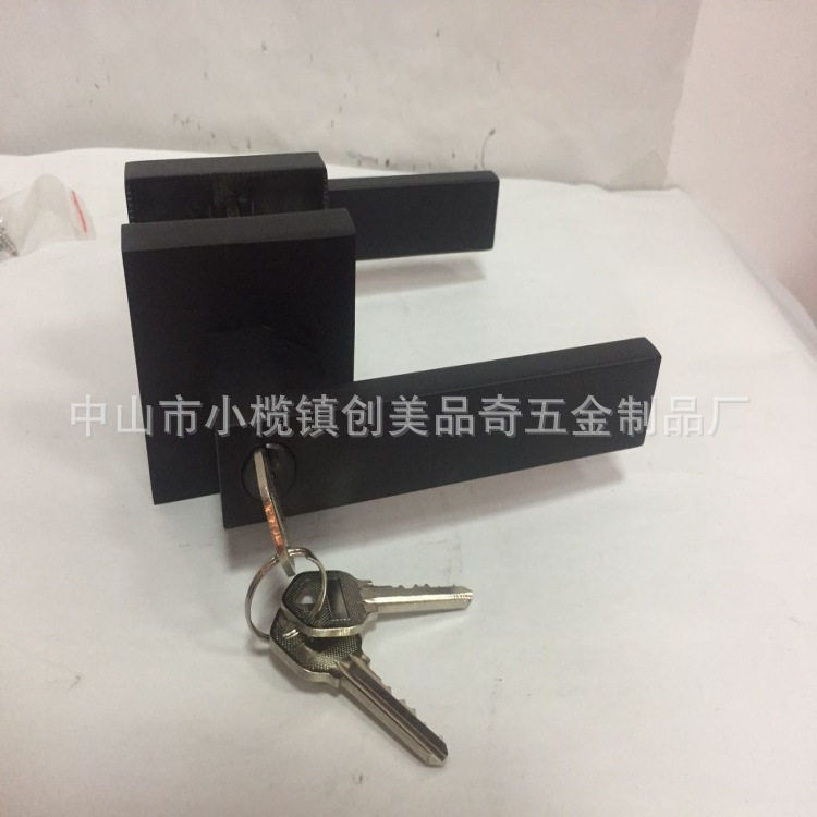 厂家直销批发价优质三杆执手锁锌合金重型防盗门锁执手门561全黑