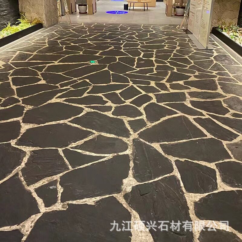 厂家直销不规则青石板岩碎拼乱板室外园林广场地砖庭院文化踏步石