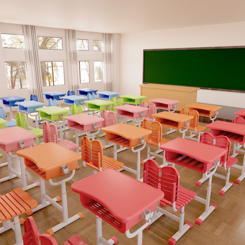 课桌椅中小学智慧教室款可升降学生学习桌椅设计批发