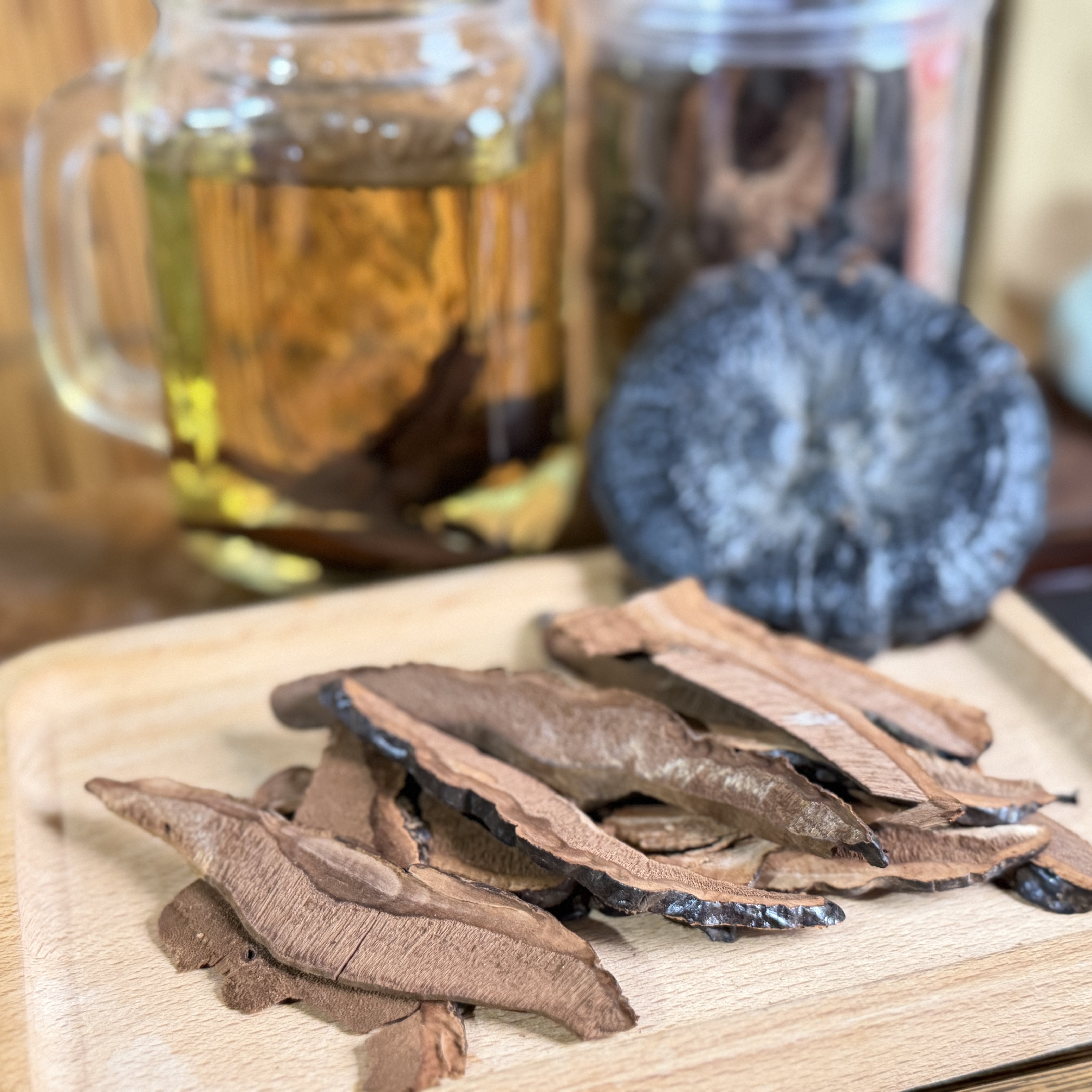 精选仿野生黑灵芝片干货整朵手工切片无硫熏泡水煮茶煲汤滋补养生