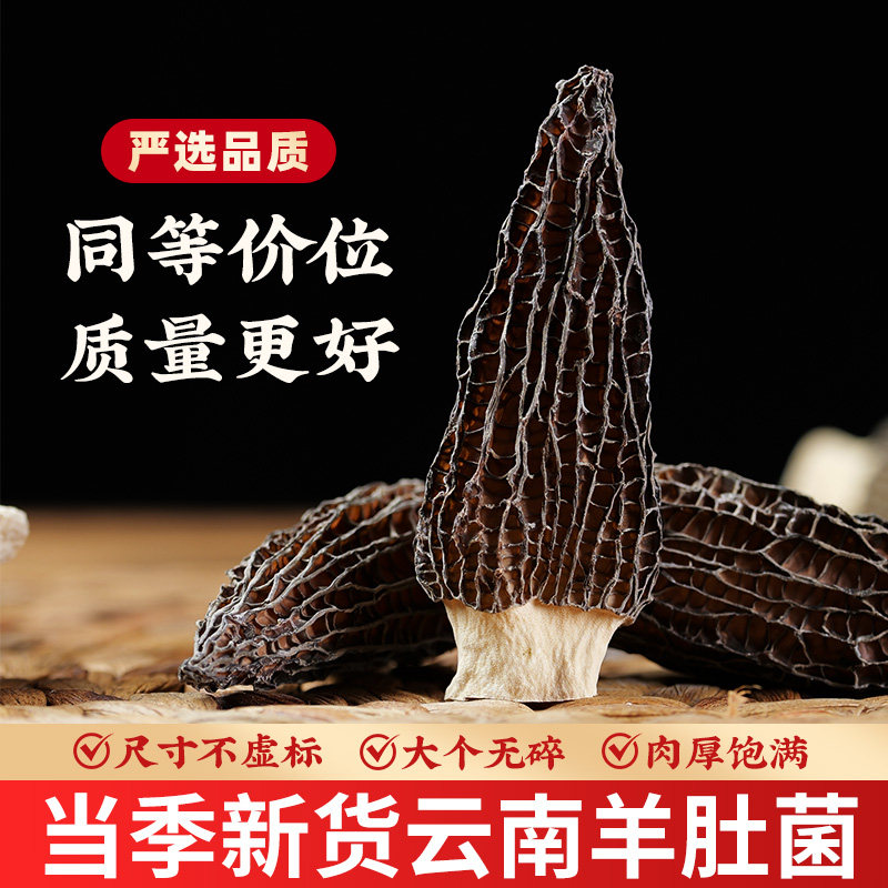 云南羊肚菌干货500g正品官方旗舰店宗非野生大号新鲜菌菇煲汤礼盒