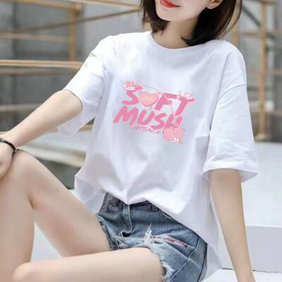 2026潮牌短袖t恤夏季男女情侣宽松大码纯棉圆领短袖体恤2