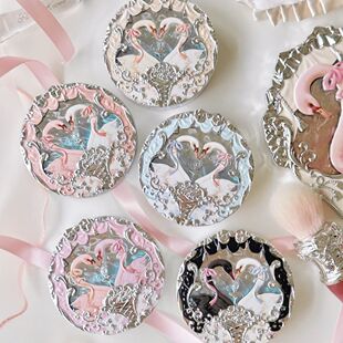 花知晓天鹅芭蕾腮红天鹅图案胭脂盘粉扑提亮高光哑光定妆修容显白