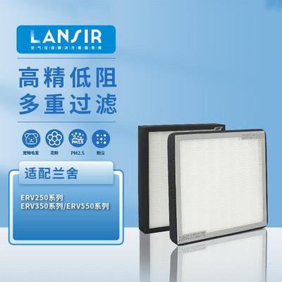 lansir适配兰舍新风系统全热交换器过滤网ERV250L/H350550D中高