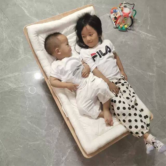 加大款大童摇椅床实木躺椅带娃哄睡神器儿童摇床婴儿网红拍摄新款