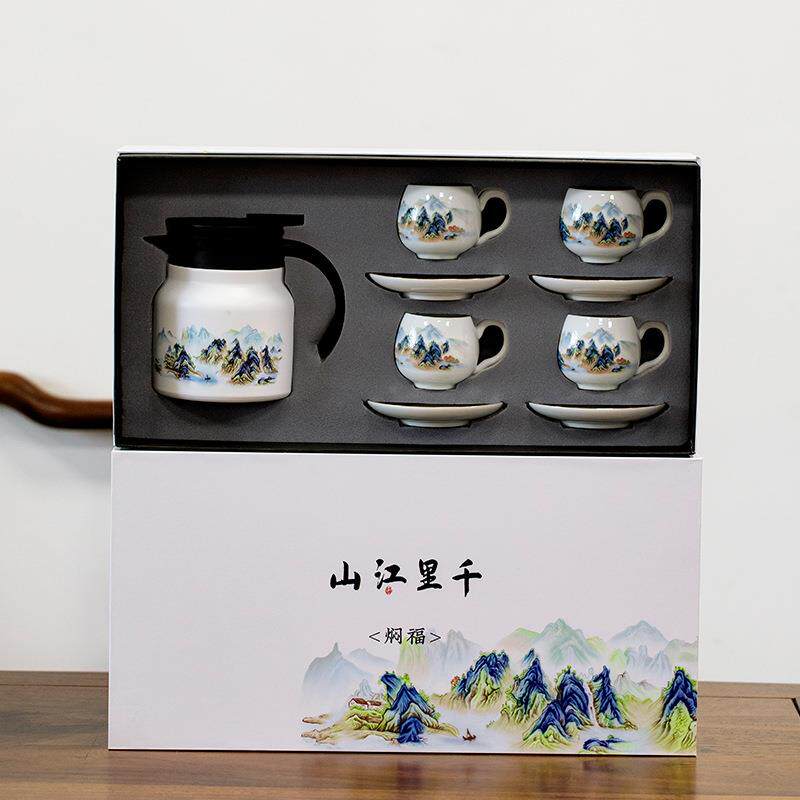 虞美人家用办公大容量陶瓷焖茶壶老白茶普洱茶白瓷闷烧保温壶茶具