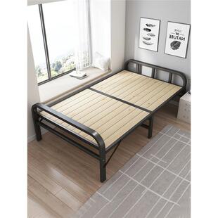 折叠床单人实木床板家用成人简易床加固折叠铁床一米二小床双人床