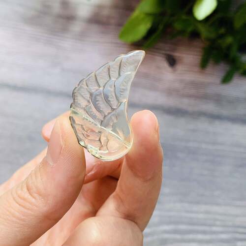 天然白水晶黄水晶雕刻迷你天使翅膀水晶配件