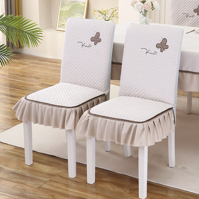 椅子套罩新款连体餐厅椅套座椅套通用中式实木餐桌座套一体靠背套