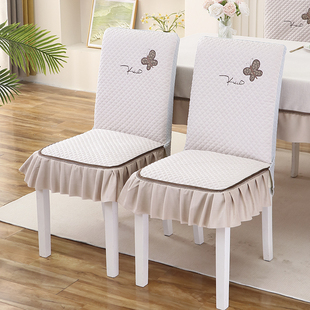 椅子套罩新款连体餐厅椅套座椅套通用中式实木餐桌座套一体靠背套