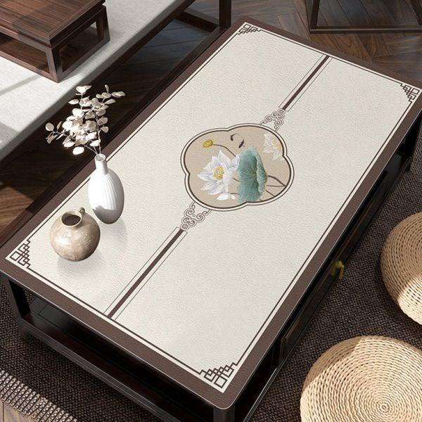 【无味皮革】新中式茶几垫桌垫防水防油免洗客厅茶桌垫布国风桌布,居家布艺,茶几垫,淘宝优惠券,粉丝福利购,淘宝优惠卷