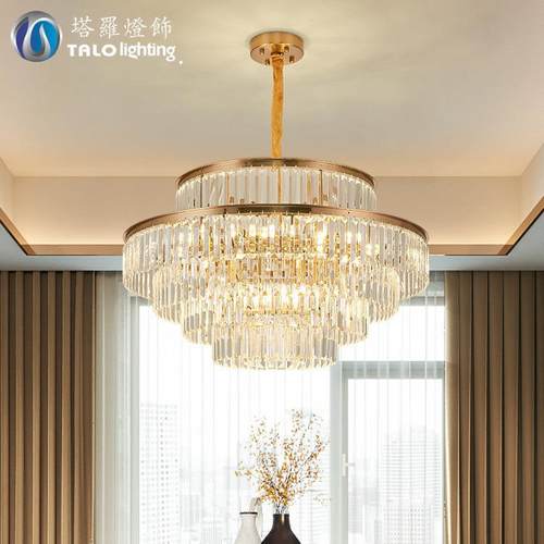 后现代爆款轻奢水晶多层吊灯欧式简约高档别墅客厅卧室餐厅灯具