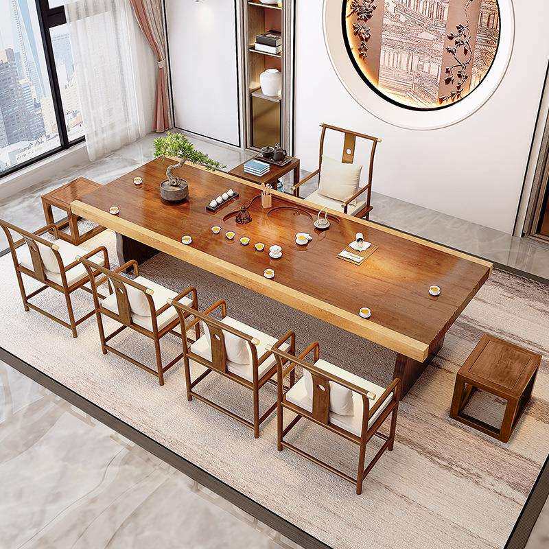 新中式实木大板茶桌椅组合茶台茶几客厅2026办公室泡茶茶道茶盘