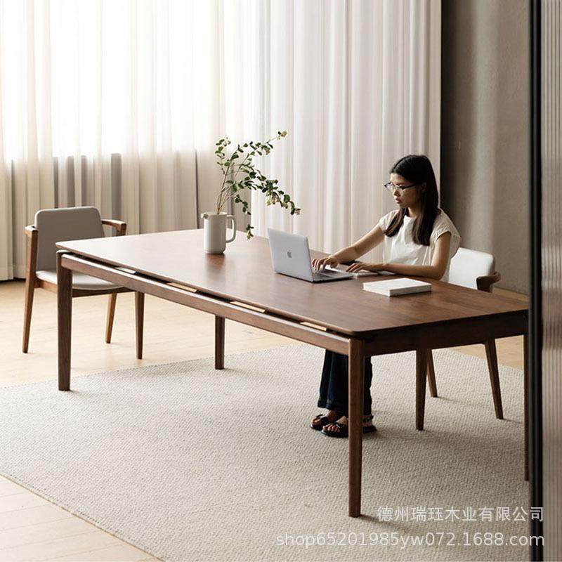 黑胡桃木餐桌樱桃木餐桌黑胡桃木客厅大长书桌工作台全实木书桌,收纳整理,烫衣板及配件,淘宝优惠券,粉丝福利购,淘宝优惠卷