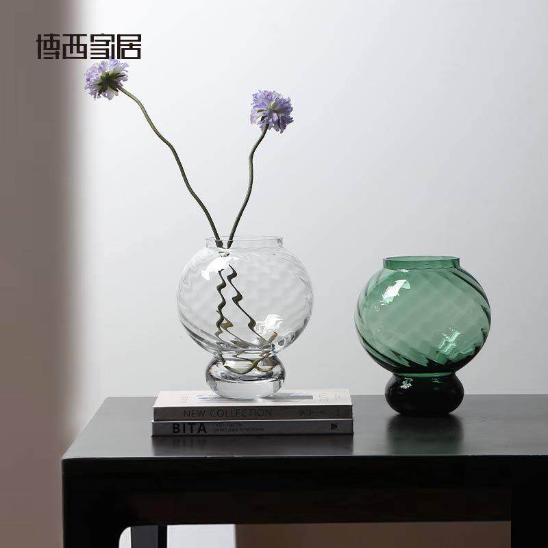 博西家居绿色高脚扭楞葫芦形玻璃花瓶摆件家居软装装饰品花器,纺织面料/辅料/配套,纺织机械配件,淘宝优惠券,粉丝福利购,淘宝优惠卷
