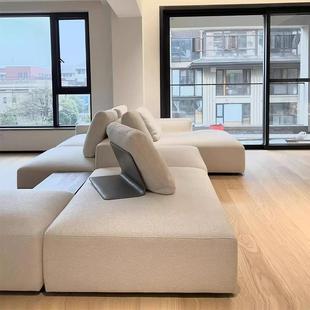 意式极简客厅大平层双面背靠背沙发别墅横厅豆腐块自由组合方块