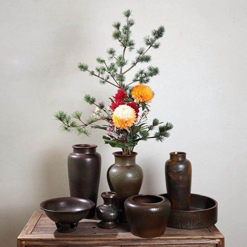 新中式复古仿柴烧挂釉中式插花陶瓷器皿大花瓶客厅插花花器摆件,机械设备,其他机械设备,淘宝优惠券,粉丝福利购,淘宝优惠卷