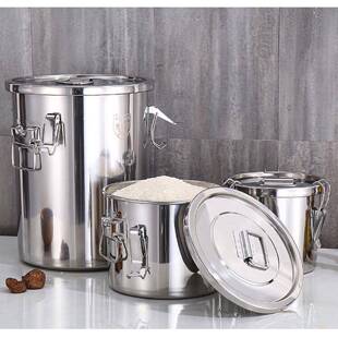 304不锈钢密封桶米桶家用100斤面粉桶50斤油桶加厚防潮米缸