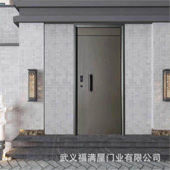 进户防盗门入户子母门内嵌指纹锁现代简约铸铝门家用户外入户大门