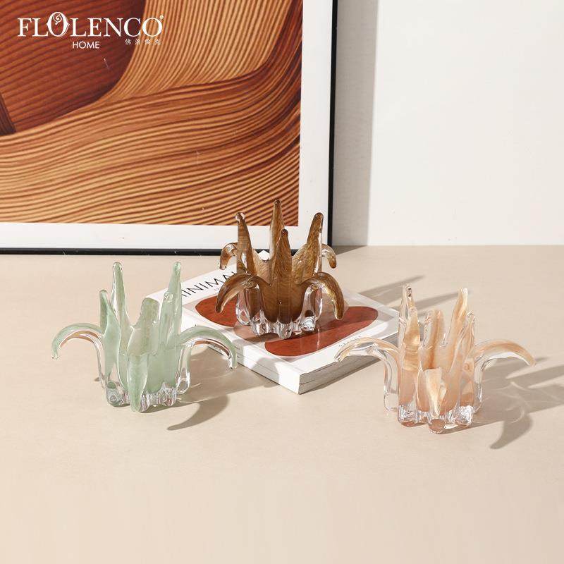 北欧简约创意花瓣玻璃烛台轻奢摆件样板房客厅酒柜高级感家居饰品,机械设备,其他机械设备,淘宝优惠券,粉丝福利购,淘宝优惠卷