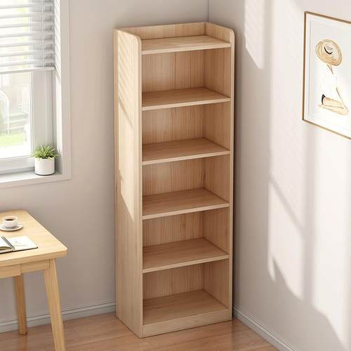 书架落地家用桌上书架置物架客厅收纳架松木小柜子储物柜窄柜儿童