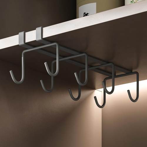 或铧铭津厨房挂钩架免打孔挂件悬挂式杯架橱柜汤勺子铲子下挂架锅