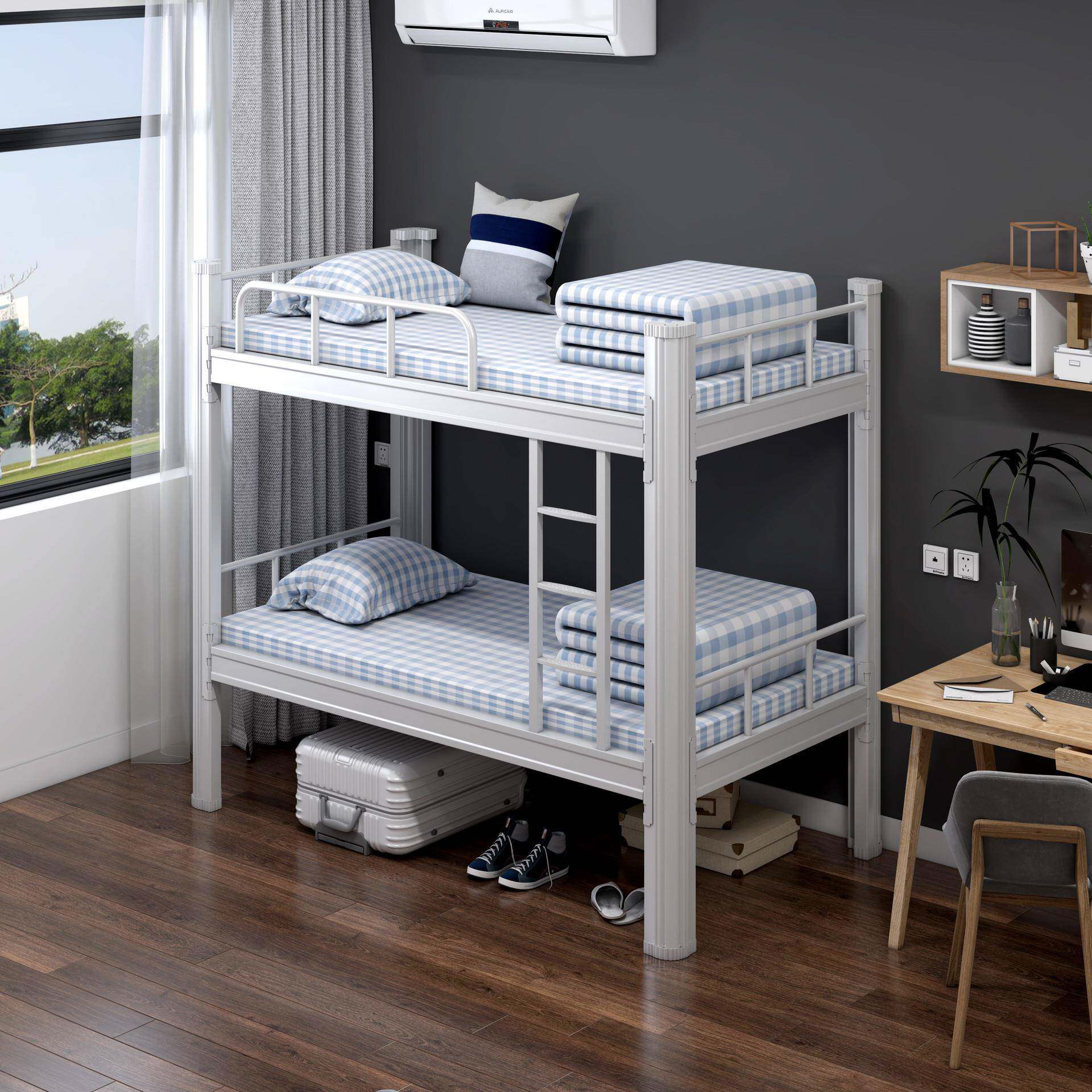 钢制上下铺铁床公寓学生宿舍双人床钢制双层高低床工地寝室型材床