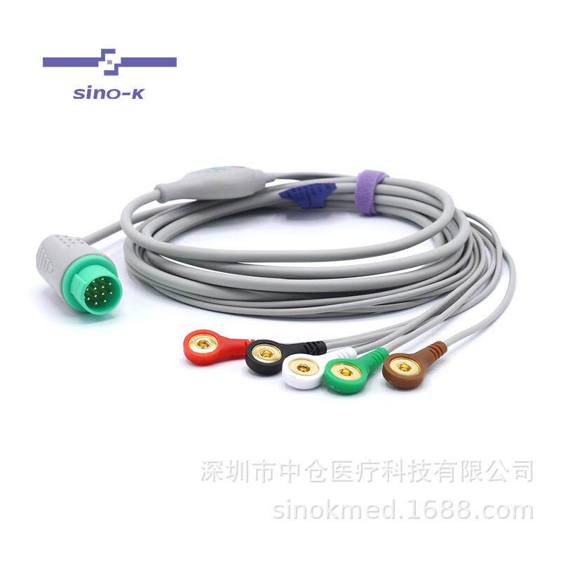 兼容BLT宝莱特M7000 M9500 M8000 12针扣式一体心电监护仪导联线
