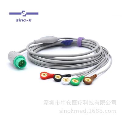 兼容BLT宝莱特M7000 M9500 M8000 12针扣式一体心电监护仪导联线