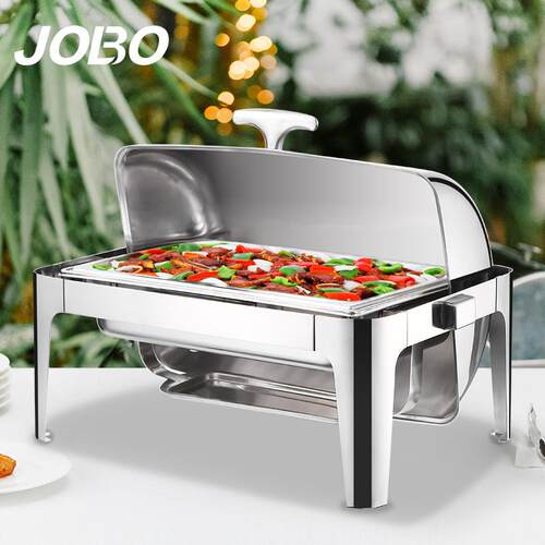 巨博(JOBO) 自助餐炉布菲炉全钢翻盖单格双格三格盆电加热保温炉