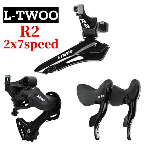 R2公路车变速器ltwoo蓝图2x7速双控前手变夹环式直装前拨28T后拨