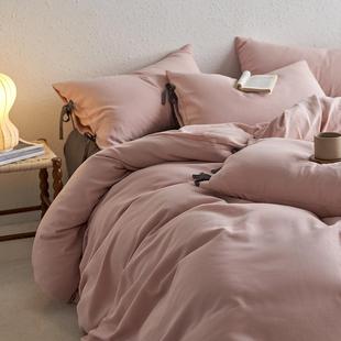 A类提花蝴蝶结全棉针织四件套文艺少女心纯棉床单被套1.5m1.8床品