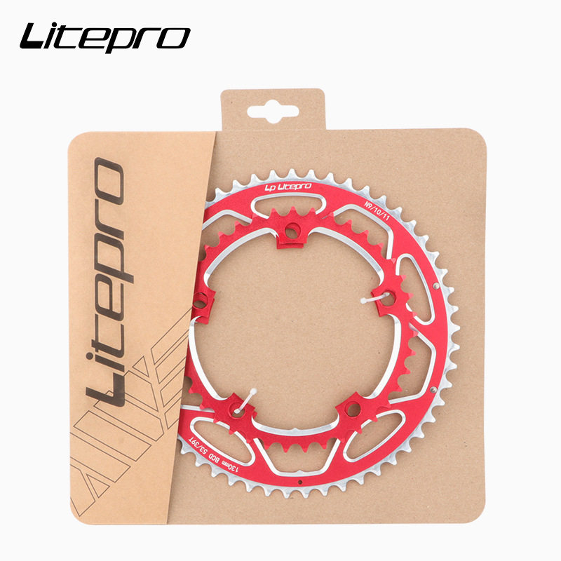 lplitepro公路车双盘2片式齿片铝合金双盘片53t-39t折叠车牙盘
