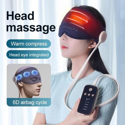 家用头部按摩器电动气囊疏通经络太阳穴揉捏头部热敷助眠按摩仪