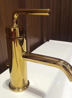 恒白K-14402T-4A-CP-AF/BGD飘瑞诗台上盆龙头法兰金拉丝款