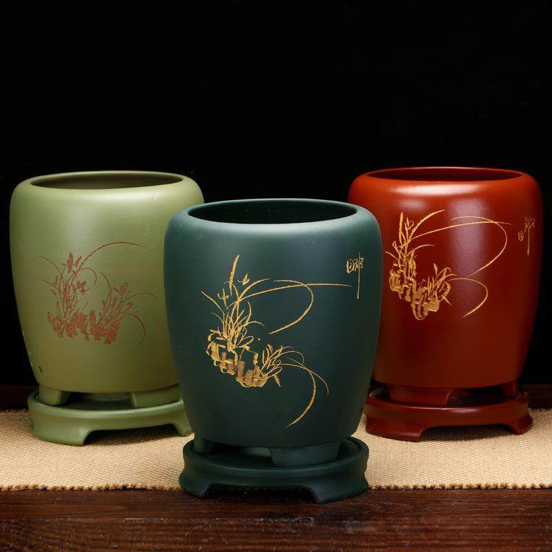 宜兴紫砂兰花盆家用圆口带底座君子兰绿萝蕙建兰园艺绿植,畜牧/养殖物资,畜牧/养殖器械,淘宝优惠券,粉丝福利购,淘宝优惠卷