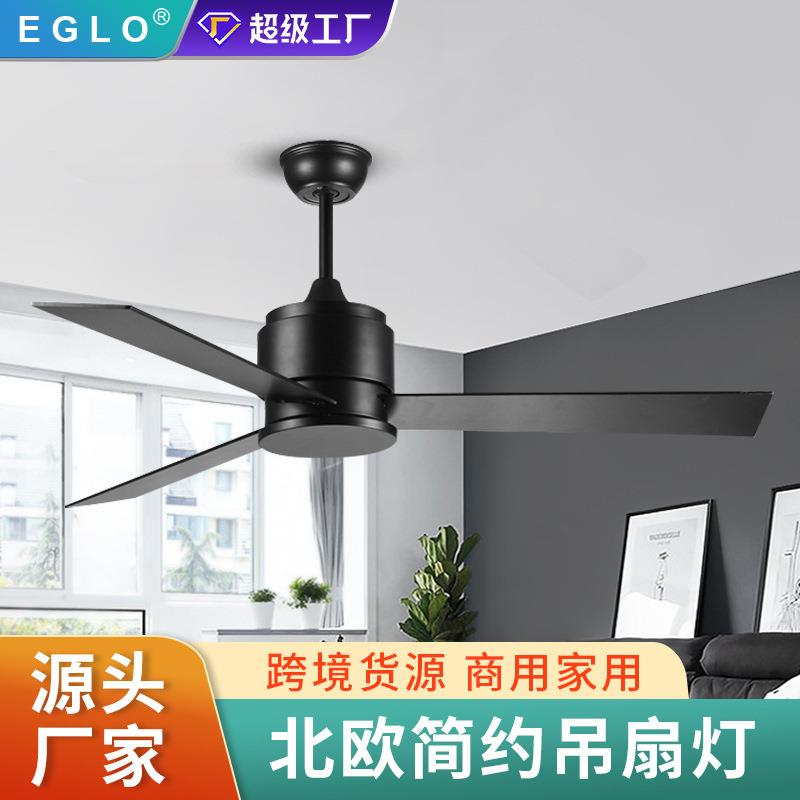 中式不带灯吊扇大风力家用客厅餐厅风扇简约静音三叶铁叶吸顶吊扇