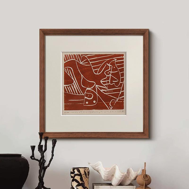 旋律乐章 现代法式复古抽象线条装饰画中古风客厅玄关走廊挂画