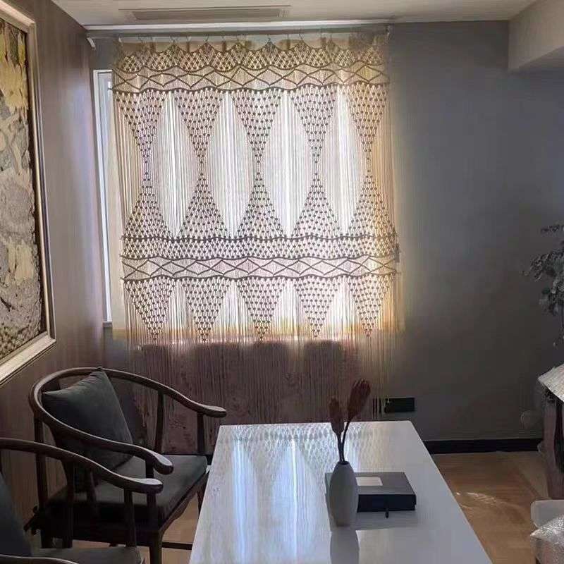 手编门帘挂毯波西米亚风格手作棉线编织帘子婚庆家居用品装饰挂毯