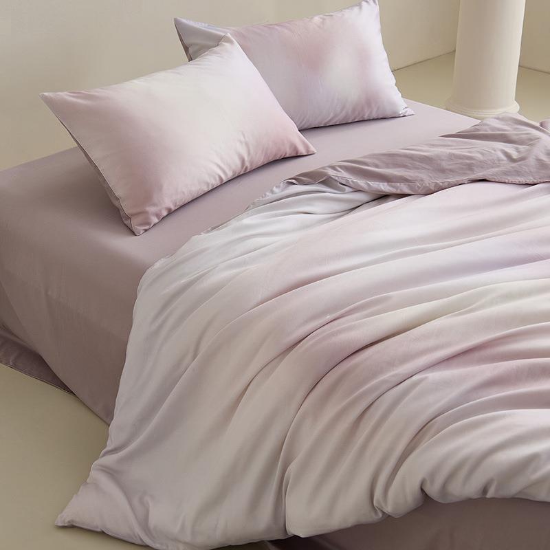 梦幻启幕~简约风60S天丝棉磨毛四件套渐变色床单柔软被套床上用品