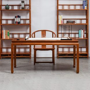 红木书桌新中式写字台花梨木画案简约全实木办公桌刺猬紫檀书法桌