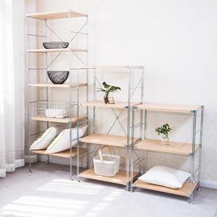 金帝达日式 铁可拆咨询客服卸物艺室收纳架厨房卧搁架落地 简约风格